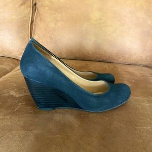Black wedge shoes, call it spring brand, size 8.5